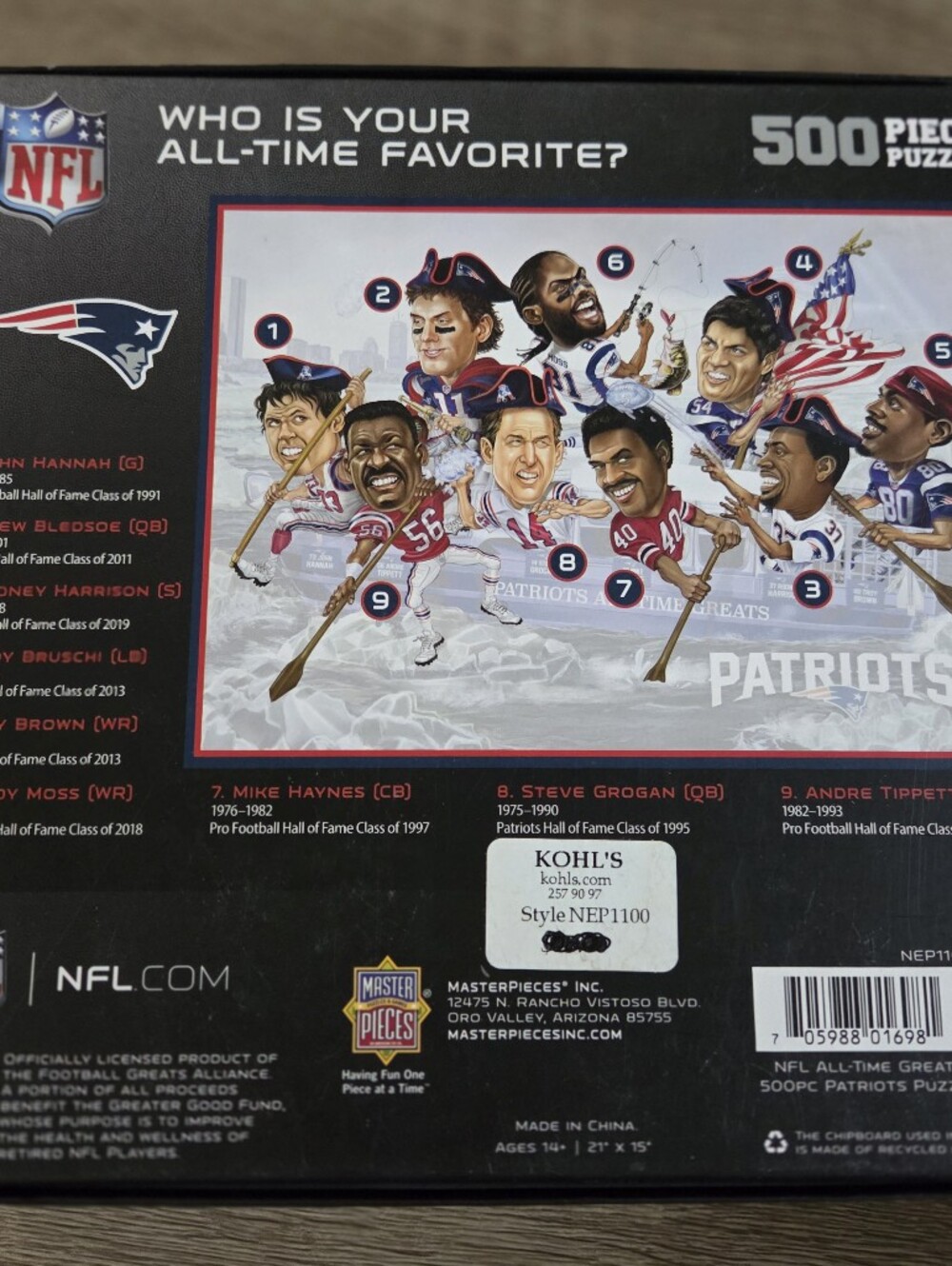 3/$25 NFL New England Patriots Complete 500 Piece Jigsaw Puzzle - Picture 2 of 5